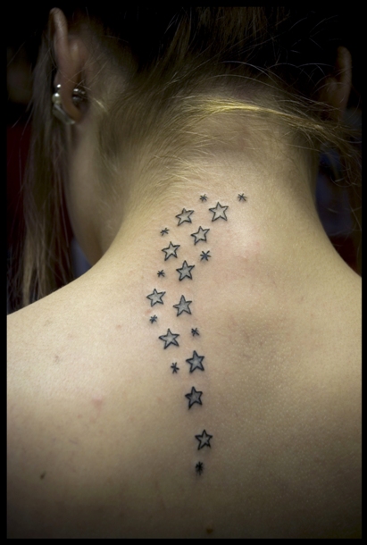 star trail neck tattoo