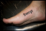 Pet name on inside of foot