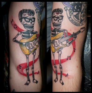 buddy holly day of the dead skeleton