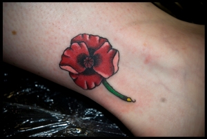 molly poppy tattoo flower ankle