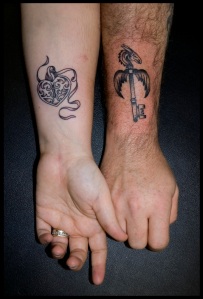 locket key heart dragon tattoo